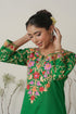 Kashmiri Aari Work Cotton Kurta with Farsi Pant - Green