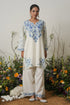 Kashmiri Aari Work Cotton Kurta with Farsi Pant - White