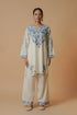 Kashmiri Aari Work Cotton Kurta with Farsi Pant - White