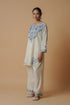 Kashmiri Aari Work Cotton Kurta with Farsi Pant - White