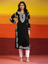 Aditi in HOK Chikankari Long Kurta in Modal Cotton for Women- Black