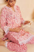 Samma Chikankari Co-ord set in Cotton for Women- Peach