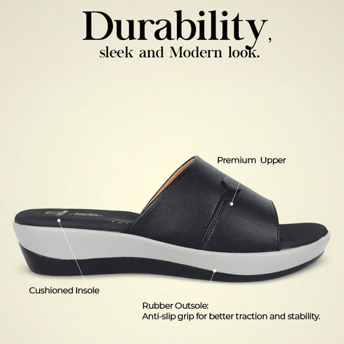 Women's Embellished Wedge Slide Sandals
