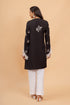Saba Zari Work Long Kurta In Muslin - Black