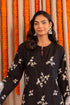 Saba Zari Work Long Kurta In Muslin - Black