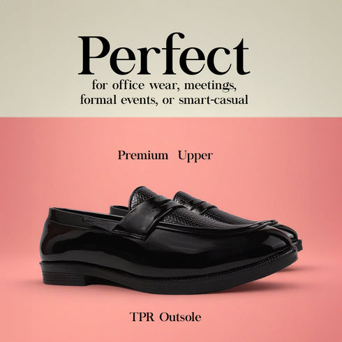 Men's Patent Textured Penny Loafer