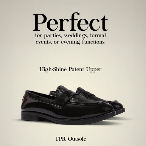 Men's Patent Textured Penny Loafer