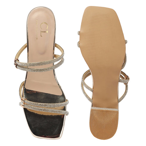 Women Embellished Party Block Sandals