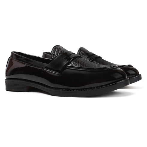 Men's Patent Textured Penny Loafer