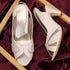 Women's Slingback Peep Toe Kitten Heel Sandal with Mesh Detail