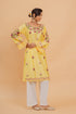Gargi in Falak Kashmiri Long Kurta In Yellow Chanderi Silk With Aari