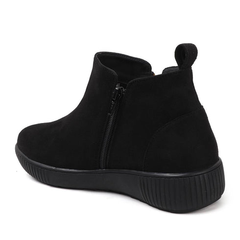 Women's Comfort Zipper Ankle Bootie Casual Everyday Low-Cut Boot