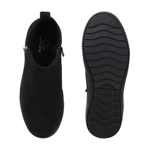 Women's Comfort Zipper Ankle Bootie Casual Everyday Low-Cut Boot