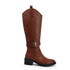 Women's Tall Embroidered Knee-High Riding Style with Western Boot Buckle Detail