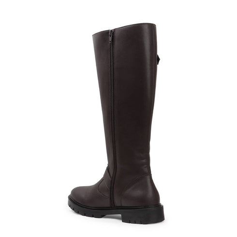 Women's Tall Zipper Accent Riding Boot Buckled Knee-High Fashion Footwear