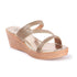 Women's Metallic Glitter Wedge Slide Sandals