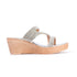 Women's Metallic Glitter Wedge Slide Sandals