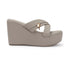 Women's Criss-Cross Strap Wedge Sandal with Charm Detail
