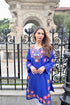Antara Kashirmir Aari Work Long Kurta – Blue