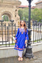 Antara Kashirmir Aari Work Long Kurta – Blue
