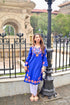 Antara Kashirmir Aari Work Long Kurta – Blue