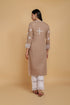 Saba Chikankari Long Kurta In Cotton - Brown