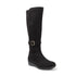 Women's Tall Moto-Style Riding Boot - Knee-High Footwear with Buckle Detail