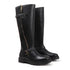 Women's Tall Zipper Accent Riding Boot Buckled Knee-High Fashion Footwear