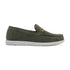 Men's Buckle Accent Driving Leather Loafer with Suede Finish