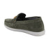 Men's Buckle Accent Driving Leather Loafer with Suede Finish