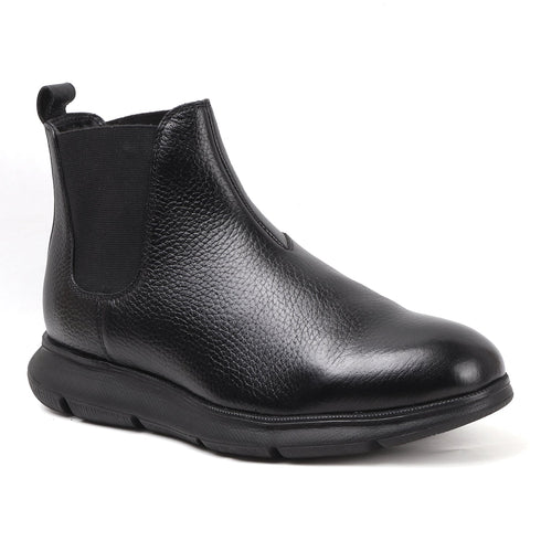 Men's Modern Leather Textured Ankle Chelsea Boot with Lightweight