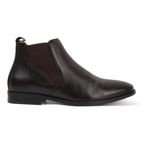 Men's Classic Slip-On Ankle Chelsea Leather's Boot with Elastic Gussets
