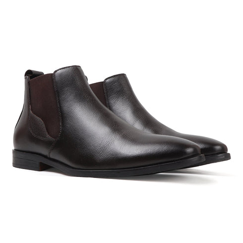 Men's Classic Slip-On Ankle Chelsea Leather's Boot with Elastic Gussets