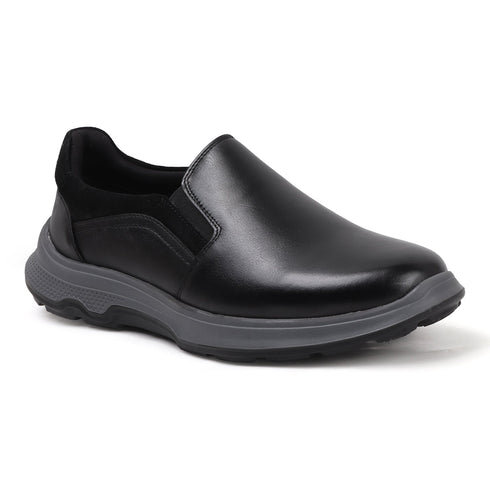 Men's Easy Slip-On Leather Casual Shoe with Lightweight Comfort Sole