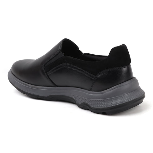 Men's Easy Slip-On Leather Casual Shoe with Lightweight Comfort Sole