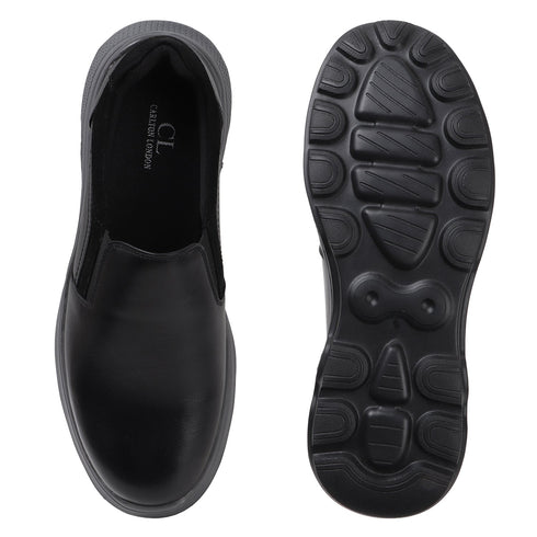 Men's Easy Slip-On Leather Casual Shoe with Lightweight Comfort Sole