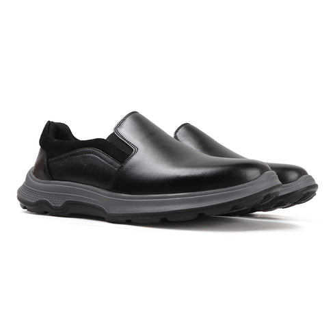 Men's Easy Slip-On Leather Casual Shoe with Lightweight Comfort Sole