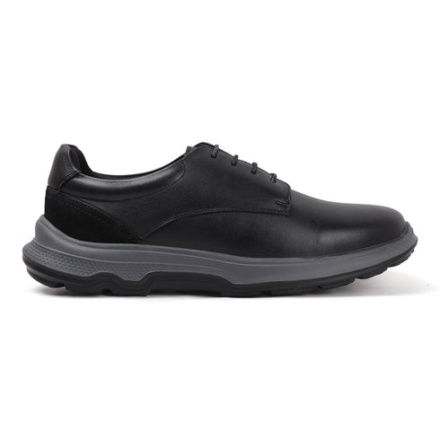Men's Lace-Up Leather Casual Shoe with Lightweight Comfort Sole