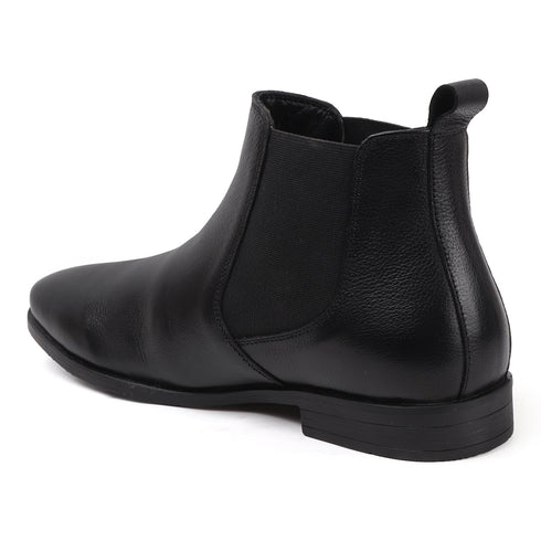 Men's Classic Slip-On Ankle Chelsea Leather's Boot with Elastic Gussets