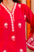 Saba Chikankari Long Kurta In Modal Silk - Red