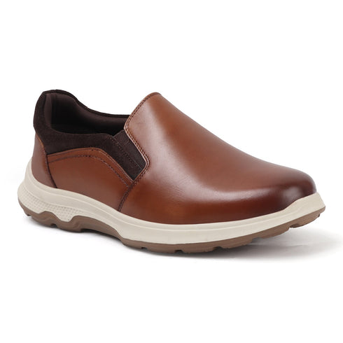Men's Easy Slip-On Leather Casual Shoe with Lightweight Comfort Sole