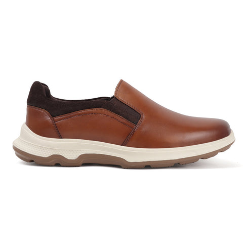 Men's Easy Slip-On Leather Casual Shoe with Lightweight Comfort Sole