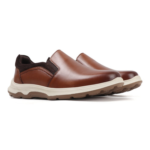 Men's Easy Slip-On Leather Casual Shoe with Lightweight Comfort Sole