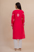 Saba Chikankari Long Kurta In Muslin - Pink