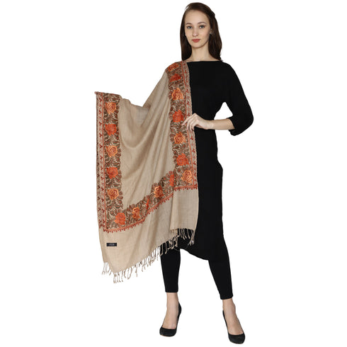 Women's Aari Embroidery Wool Stole