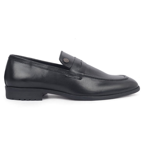 Men's Classic Smooth Leather Penny Loafers with TPR Sole
