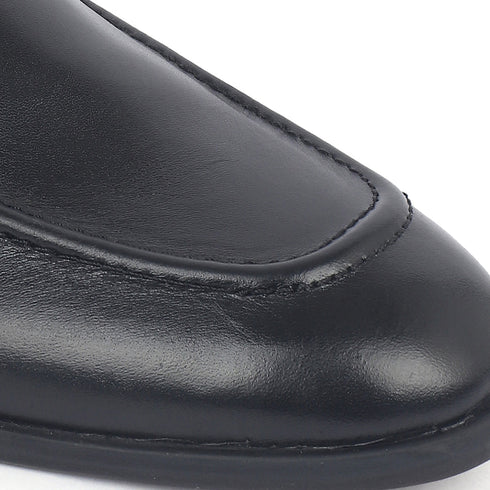 Men's Classic Smooth Leather Penny Loafers with TPR Sole