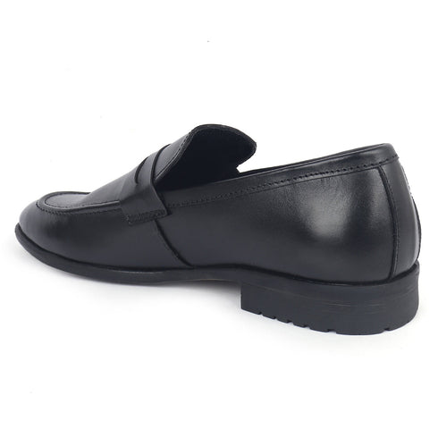 Men's Classic Smooth Leather Penny Loafers with TPR Sole