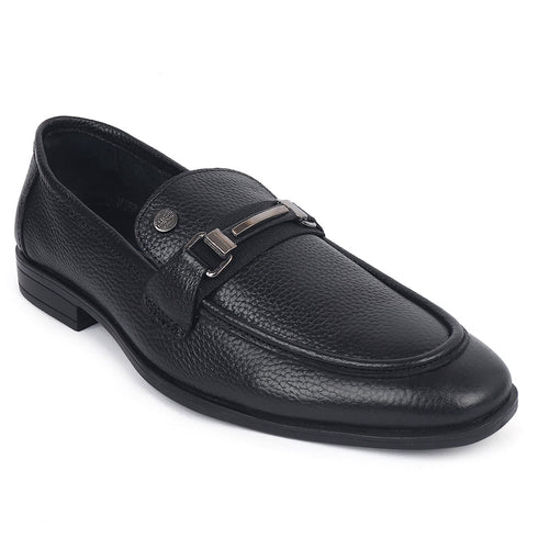Men's Pebble Leather Dress Loafer with Contrast Band