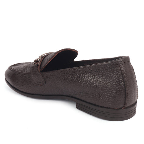 Men's Slip-Ons Textured Leather Loafers with Webbed Strap